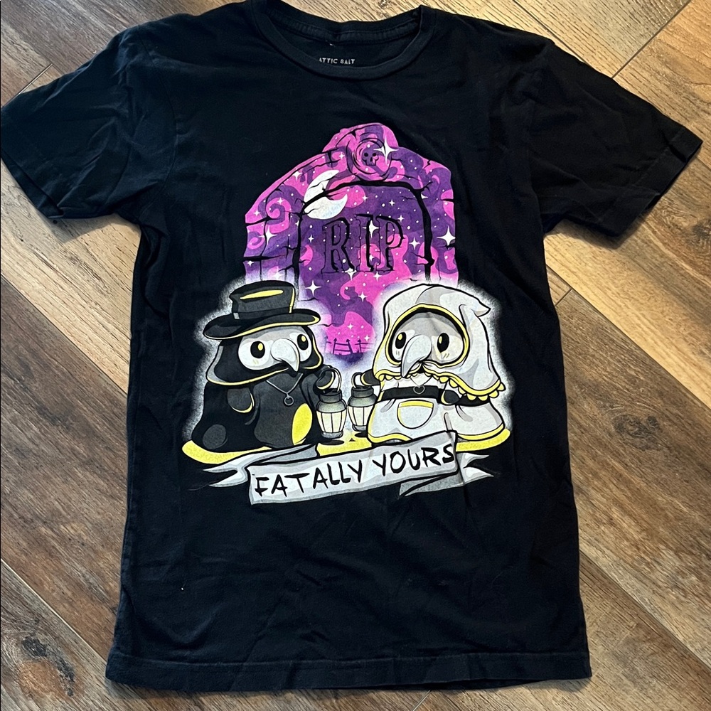 S Gothic Attic Salt plague doctor Halloween Black Short Sleeve graphic Tee shirt